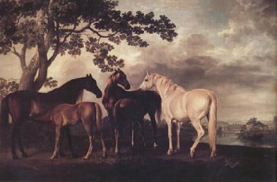 George Stubbs Mares and Foais in a Landscape (nn03) Sweden oil painting art